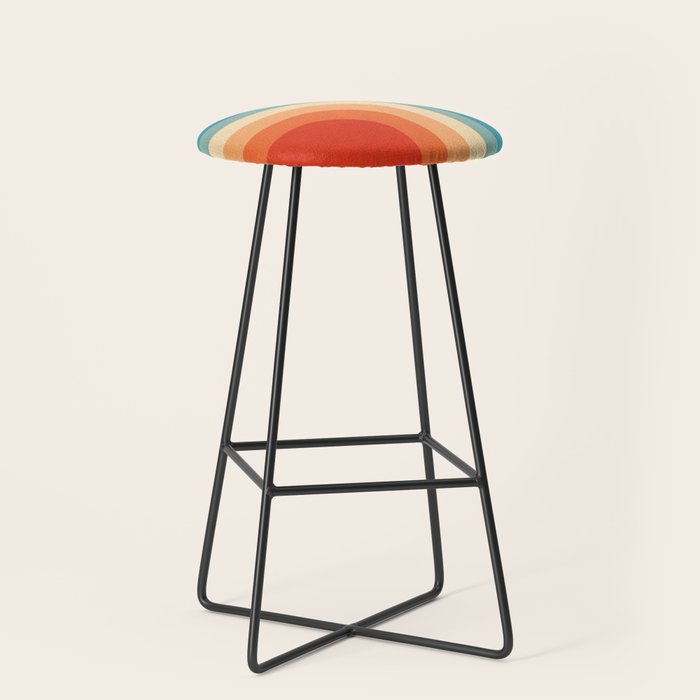 Retro 70s Color Palette III Stool Gallery Image 1