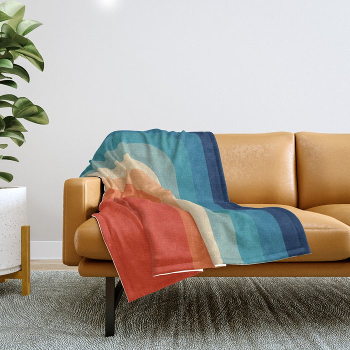 Retro 70s Color Palette III Throw Blanket Gallery Image 1