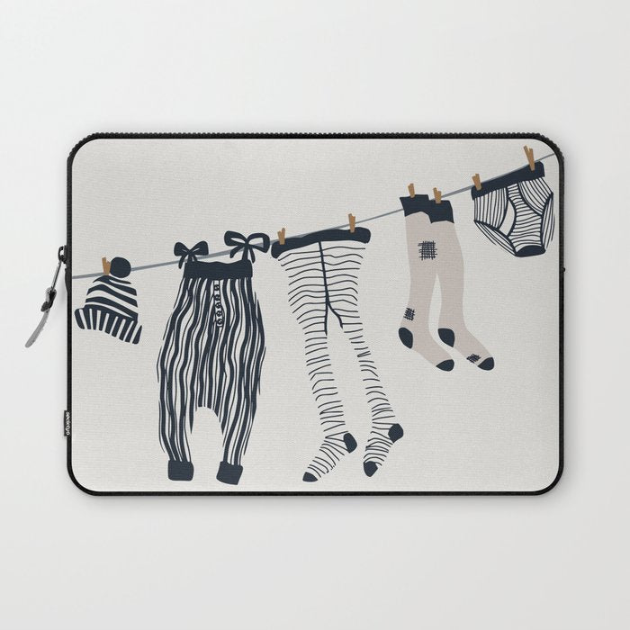 Hang out in laundry room Illu denim Laptop Sleeve Gallery Image 1
