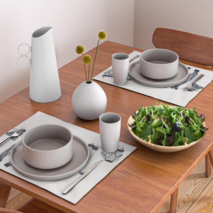 Hang out in laundry room Illu denim Placemat Gallery Image 2