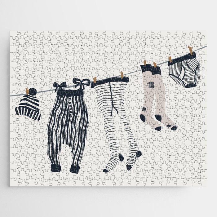 Hang out in laundry room Illu denim Jigsaw Puzzle Gallery Image 1
