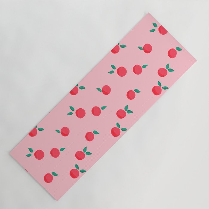 Summer Pink Peaches Pattern Yoga Mat Gallery Image 1