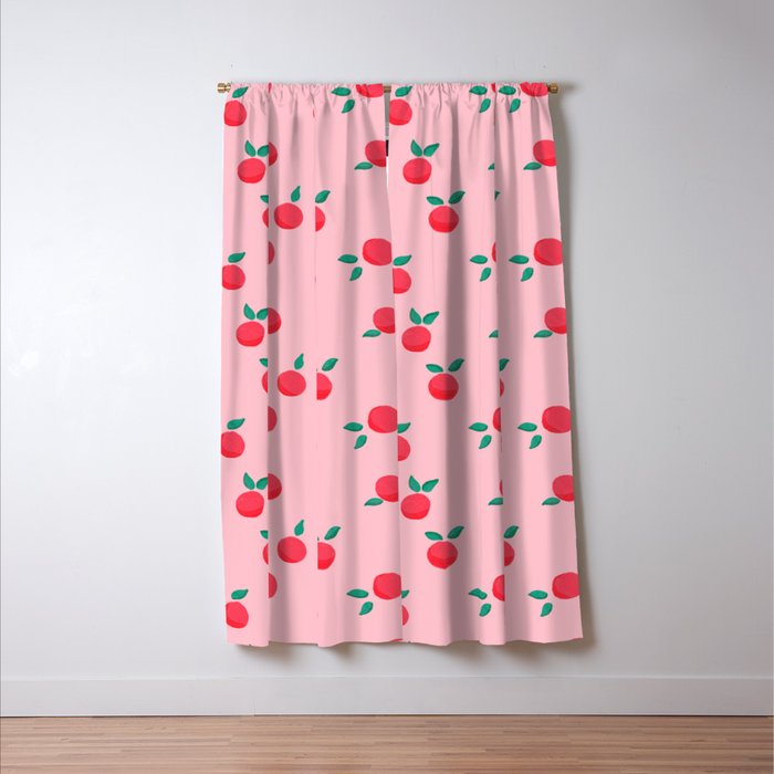 Summer Pink Peaches Pattern Window Curtain Gallery Image 3