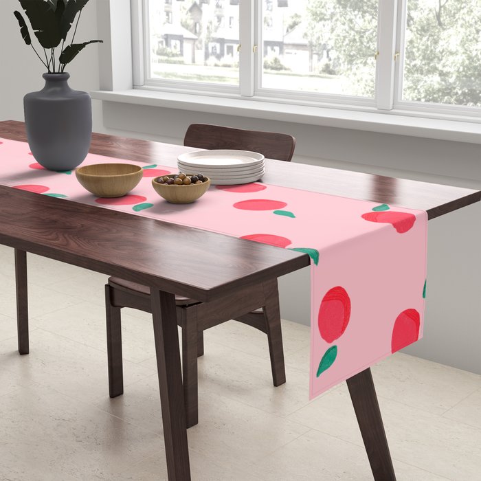Summer Pink Peaches Pattern Table Runner Gallery Image 2