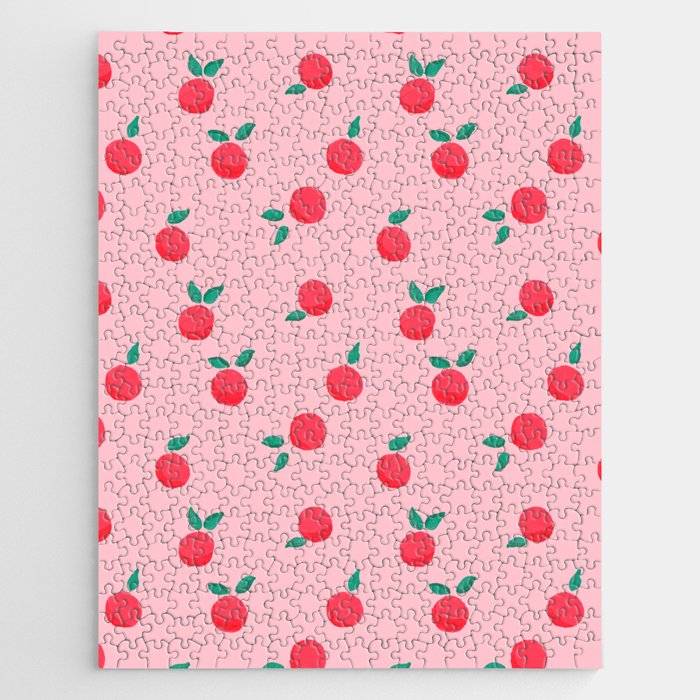 Summer Pink Peaches Pattern Jigsaw Puzzle Gallery Image 1