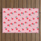 Summer Pink Peaches Pattern Outdoor Rug Gallery Image 1