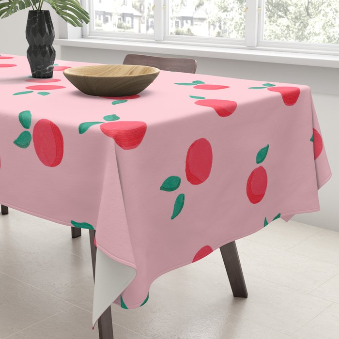Summer Pink Peaches Pattern Tablecloth Gallery Image 3