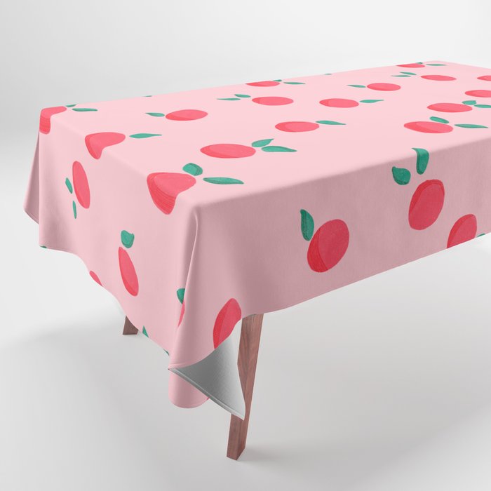 Summer Pink Peaches Pattern Tablecloth Gallery Image 1