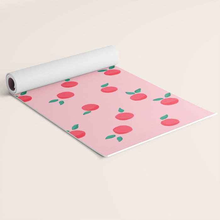 Summer Pink Peaches Pattern Yoga Mat Gallery Image 2