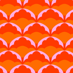 Orange Scalloped Floral Pattern Coffee Mug Gallery Image 2