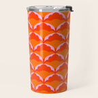 Orange Scalloped Floral Pattern Travel Mug Gallery Image 2