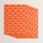 Orange Scalloped Floral Pattern Wrapping Paper Gallery Image 3
