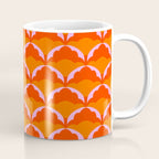 Orange Scalloped Floral Pattern Coffee Mug Gallery Image 1