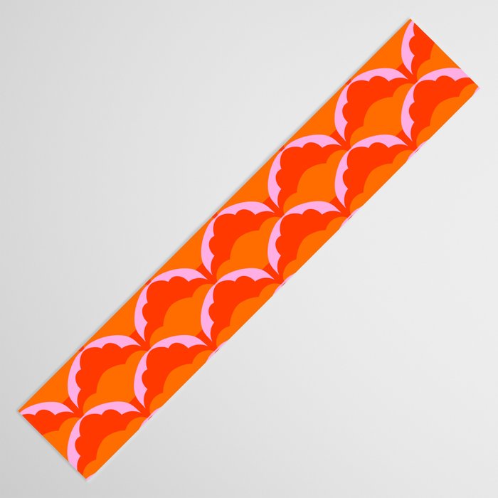 Orange Scalloped Floral Pattern Table Runner Gallery Image 3