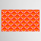 Orange Scalloped Floral Pattern Tablecloth Gallery Image 2