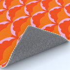 Orange Scalloped Floral Pattern Rug Gallery Image 4