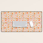 Faded Floral  - pink / citrus Desk Mat Gallery Image 1