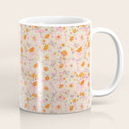 Faded Floral  - pink / citrus Coffee Mug Gallery Image 1