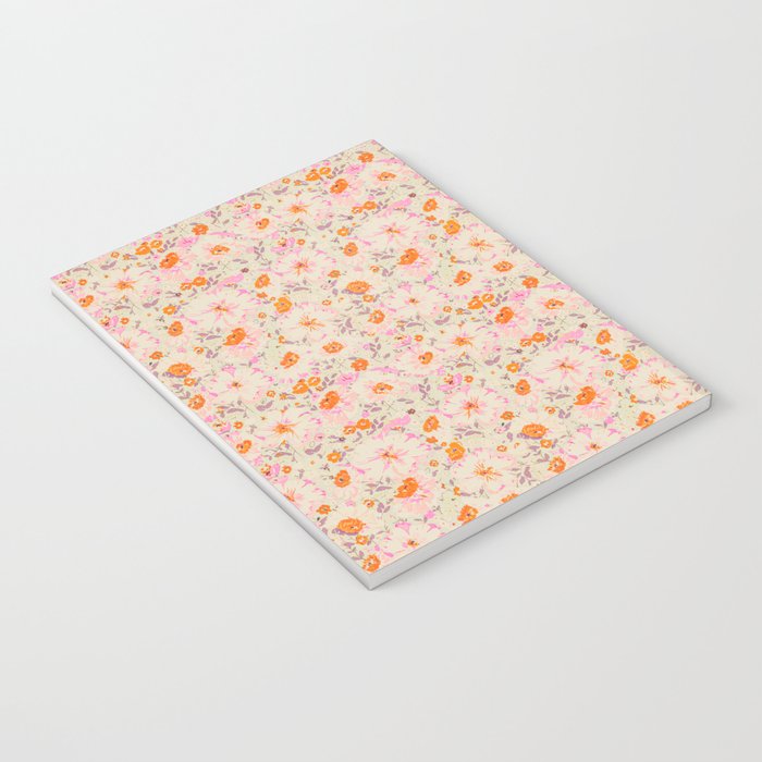 Faded Floral  - pink / citrus Notebook Gallery Image 3