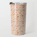 Faded Floral  - pink / citrus Travel Mug Gallery Image 3