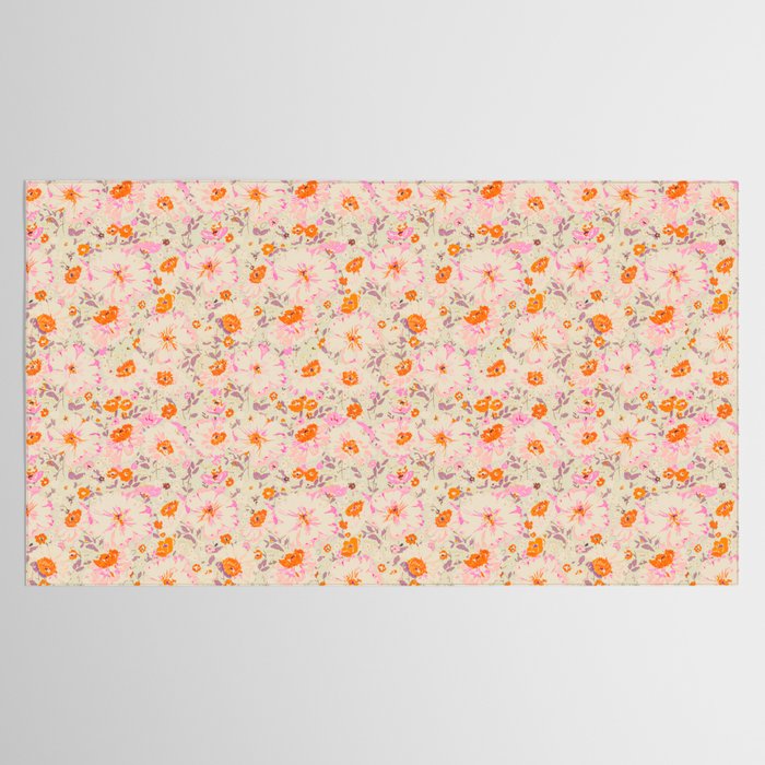 Faded Floral  - pink / citrus Tablecloth Gallery Image 2
