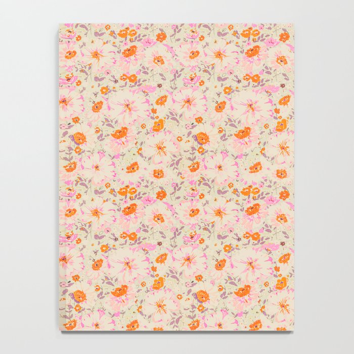 Faded Floral  - pink / citrus Notebook Gallery Image 4