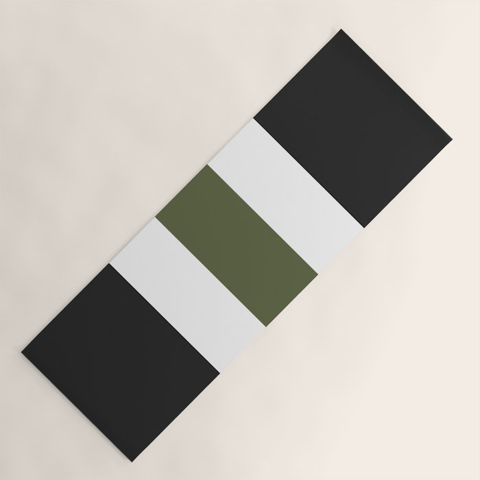 Accent (Black & Moss Green) Yoga Mat Gallery Image 1