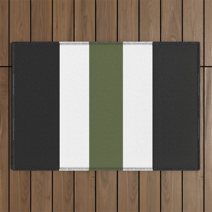 Accent (Black & Moss Green) Outdoor Rug Gallery Image 1