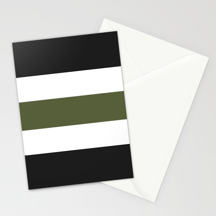 Accent (Black & Moss Green) Stationery Card Gallery Image 2
