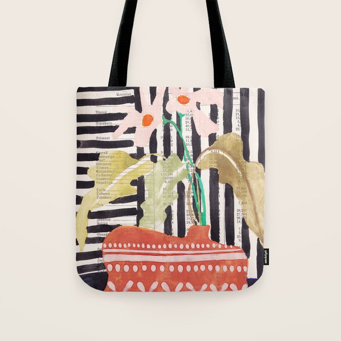 still life  with a vase in modern style, Gouache painting no.13 Tote Bag Gallery Image 1