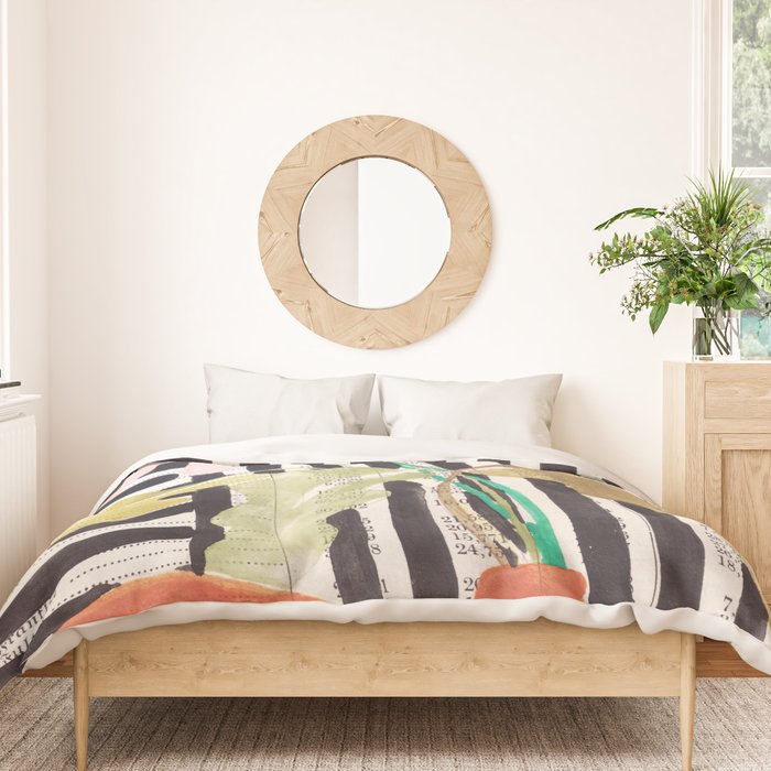 still life  with a vase in modern style, Gouache painting no.13 Duvet Cover Gallery Image 3