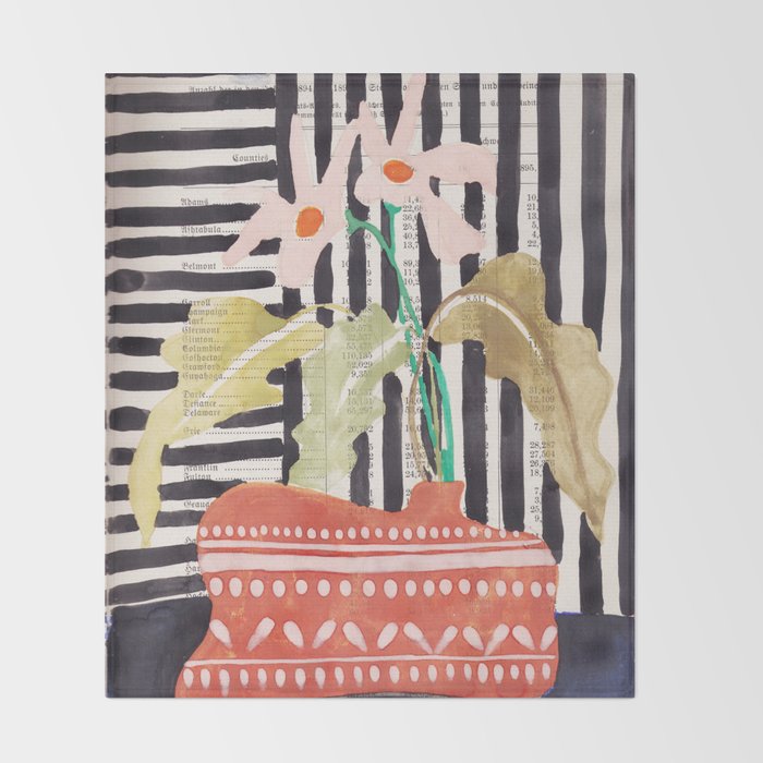 still life  with a vase in modern style, Gouache painting no.13 Throw Blanket Gallery Image 2