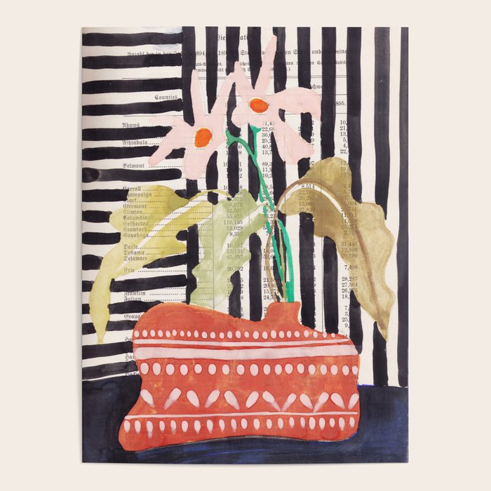 still life  with a vase in modern style, Gouache painting no.13 Poster Gallery Image 4