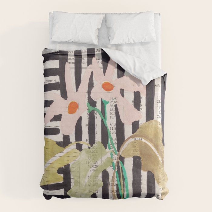 still life  with a vase in modern style, Gouache painting no.13 Duvet Cover Gallery Image 6