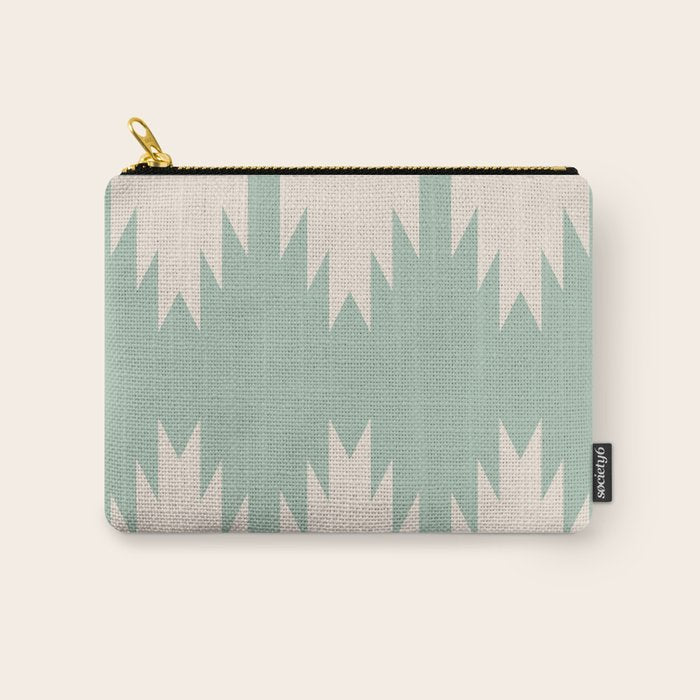 Geometric Southwestern Minimalism - Neutral Sage Green Carry All Pouch Gallery Image 1