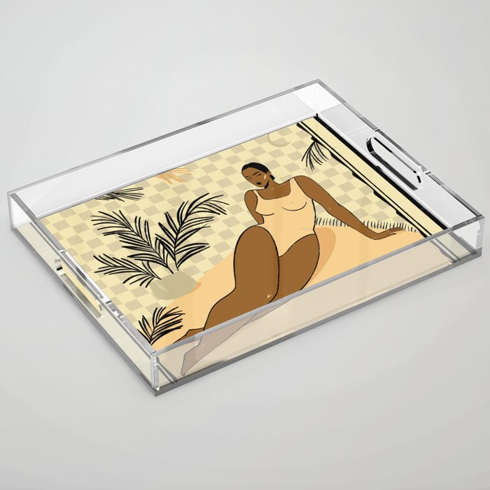  girl on the beach Acrylic Tray Gallery Image 1