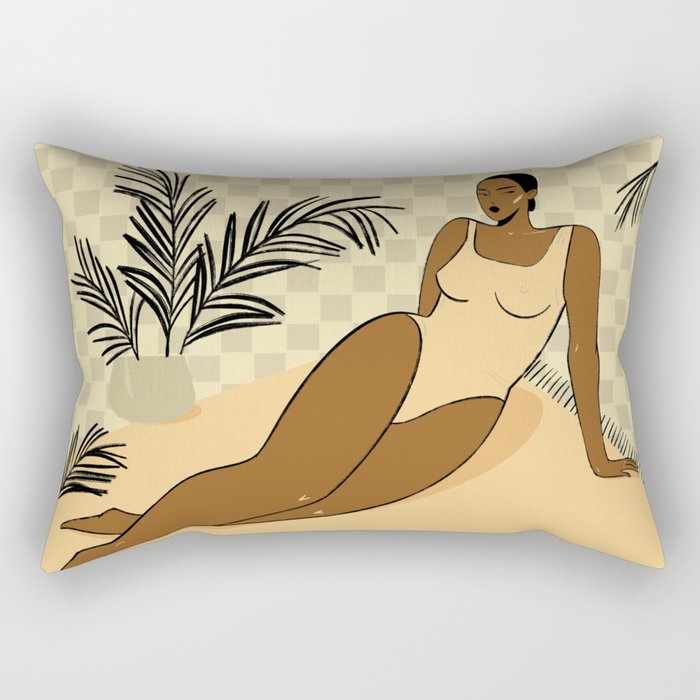  girl on the beach Rectangular Pillow Gallery Image 2