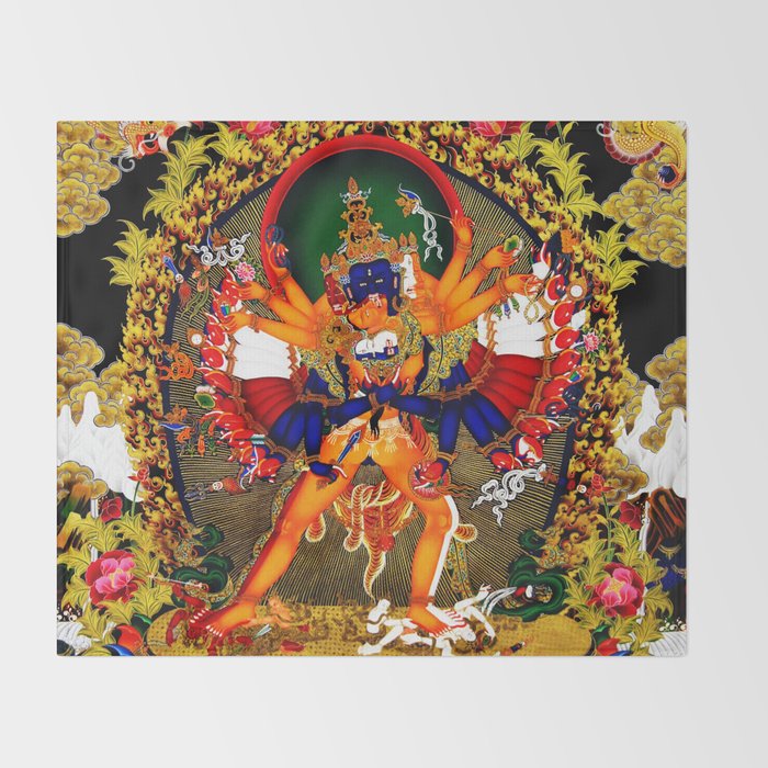 Hindu Kali 12 Throw Blanket Gallery Image 2