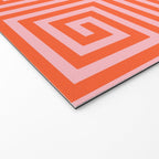 Greek Key Pattern 133 Orange and Pink Welcome Mat Gallery Image 2