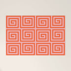 Greek Key Pattern 133 Orange and Pink Welcome Mat Gallery Image 1