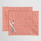 Greek Key Pattern 133 Orange and Pink Placemat Gallery Image 1