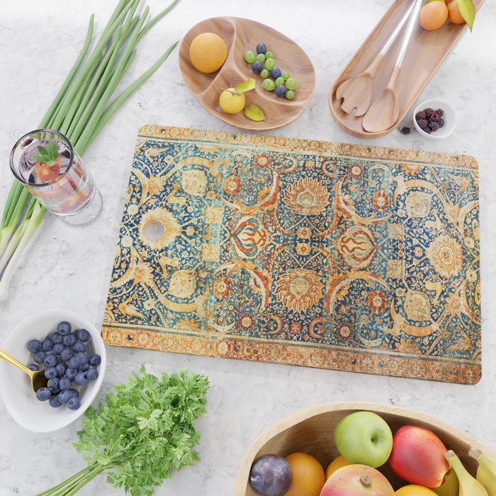 Antique Persian Animal Rug Print Cutting Board Gallery Image 2