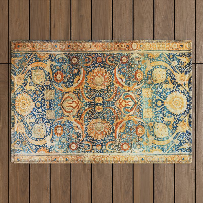 Antique Persian Animal Rug Print Outdoor Rug Gallery Image 1