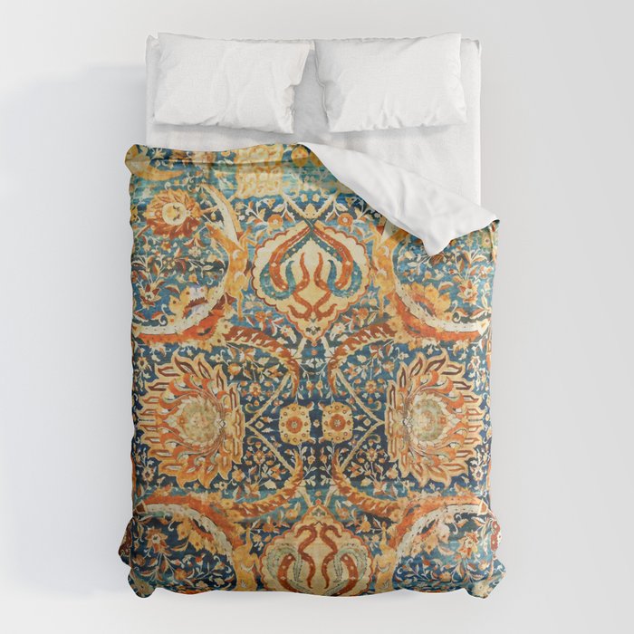Antique Persian Animal Rug Print Duvet Cover Gallery Image 1