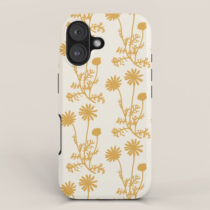 Wild Daisies Mustard Floral Botanical Pattern iPhone Case Gallery Image 1