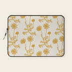 Wild Daisies Mustard Floral Botanical Pattern Laptop Sleeve Gallery Image 1