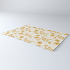 Wild Daisies Mustard Floral Botanical Pattern Rug Gallery Image 3