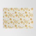 Wild Daisies Mustard Floral Botanical Pattern Rug Gallery Image 2
