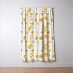 Wild Daisies Mustard Floral Botanical Pattern Window Curtain Gallery Image 3