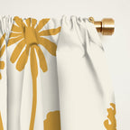 Wild Daisies Mustard Floral Botanical Pattern Window Curtain Gallery Image 2